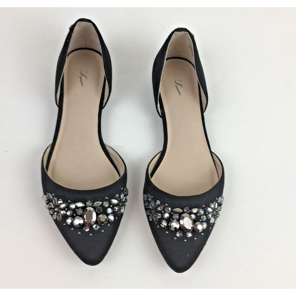 Simply Vera shoes  womens flats black Bejeweled size 6M slippers Vera Wang - Picture 4 of 15
